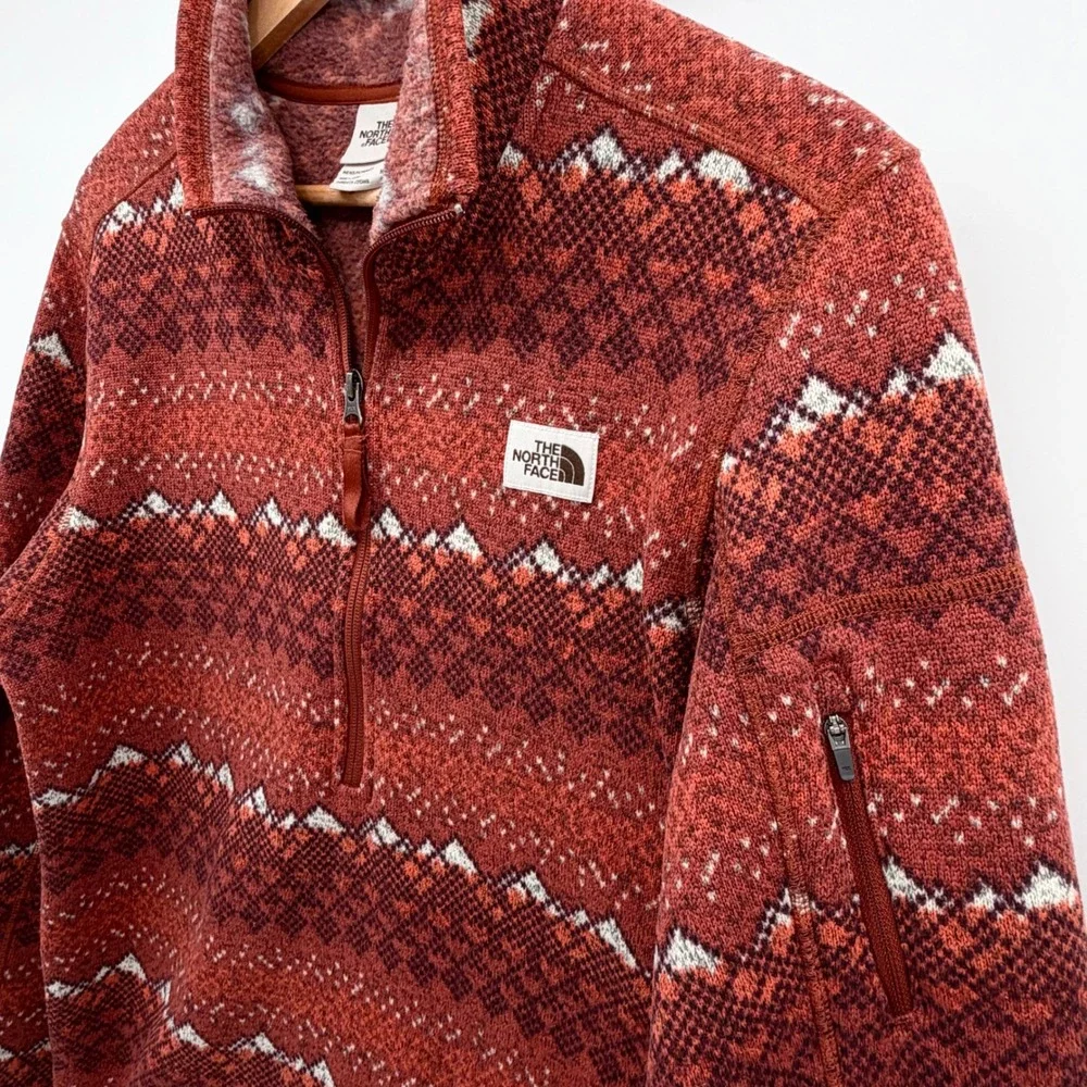 The North Face Gordon Lyons Novelty 1/4 Zip Fleece Brandy Brown Men's M